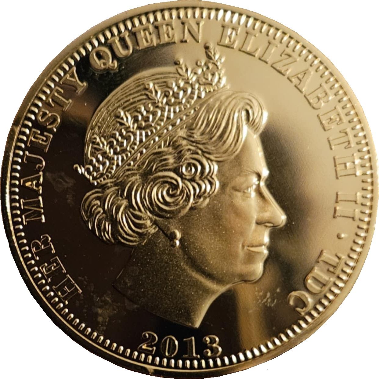 Tristan da Cunha 1 Crown - Elizabeth II Birth of Prince George - Rhodium-Platinum accented obverse