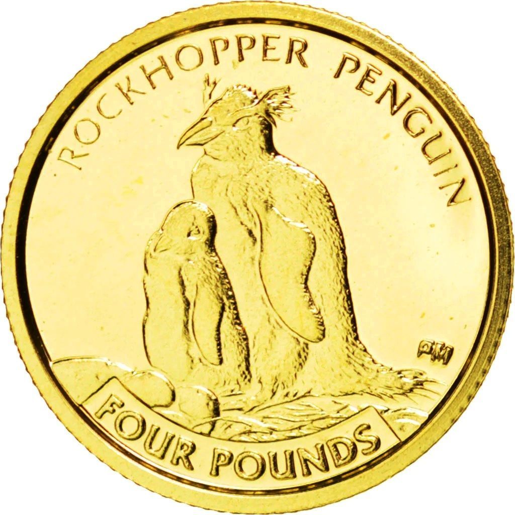 South Georgia and the South Sandwich Islands 4 Pounds - Elizabeth II Rockhopper Penguin