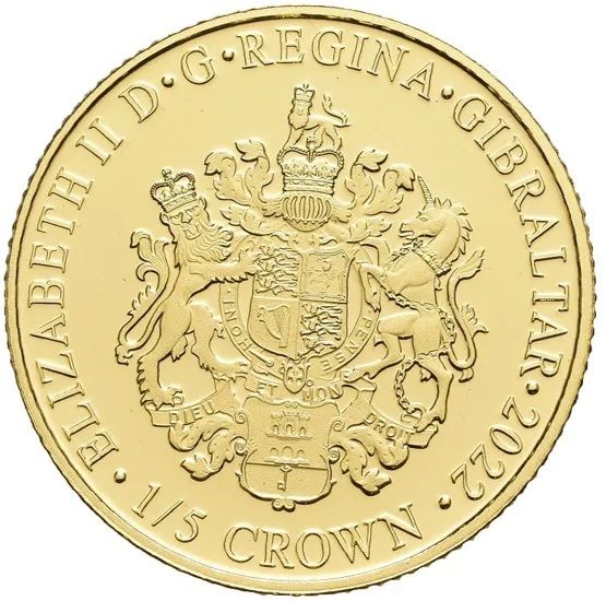 Gibraltar ⅕ Crown - Elizabeth II Elvis Presley obverse