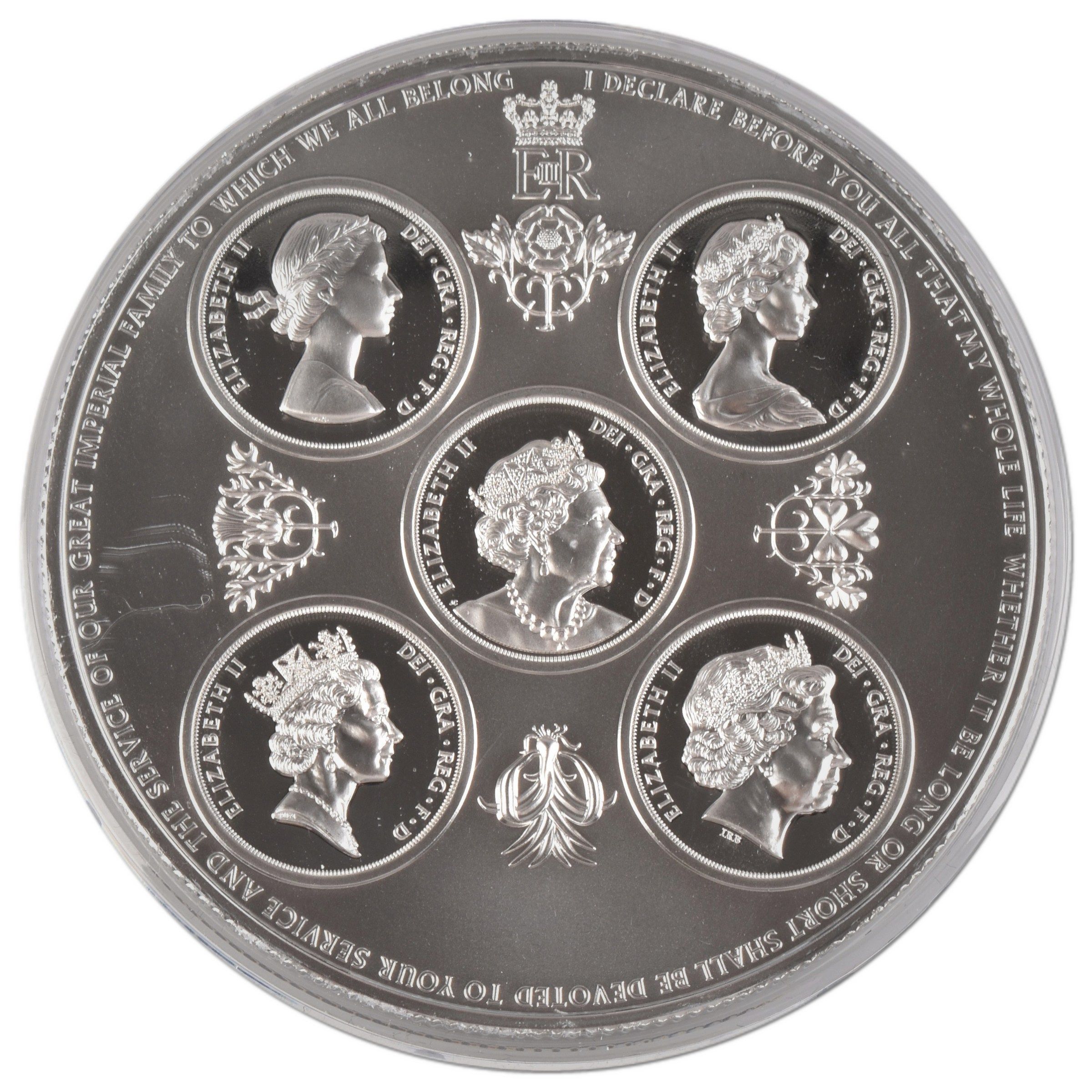 Gibraltar 10 Crowns - Elizabeth II Platinum Jubilee; Platinum plated