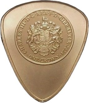 Gibraltar 1 Crown - Charles III Elvis Presley facing right - Plectrum obverse