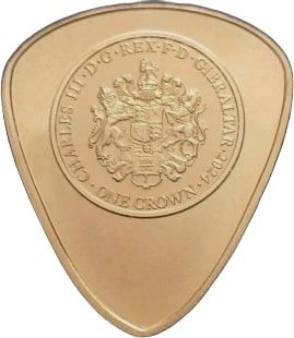 Gibraltar 1 Crown - Charles III Elvis Presley with guitar - Plectrum obverse