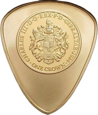 Gibraltar 1 Crown - Charles III Elvis Presley sitting with microphone - Plectrum obverse