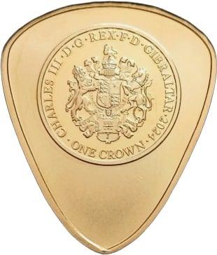 Gibraltar 1 Crown - Charles III Elvis Presley with microphone - Plectrum obverse