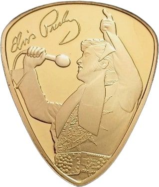 Gibraltar 1 Crown - Charles III Elvis Presley with microphone - Plectrum reverse
