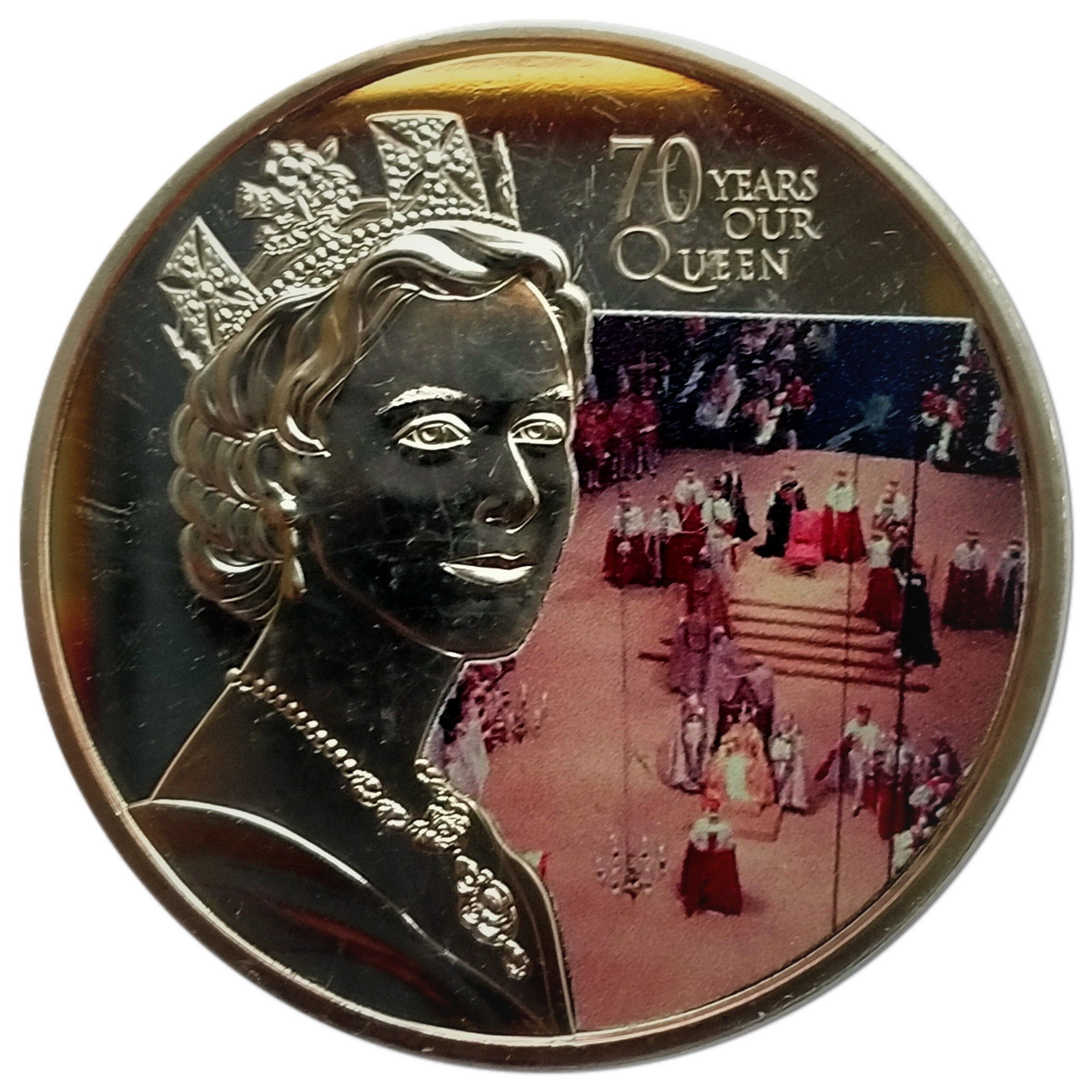 Ascension Island 1 Crown - Elizabeth II Platinum Jubilee - Coronation