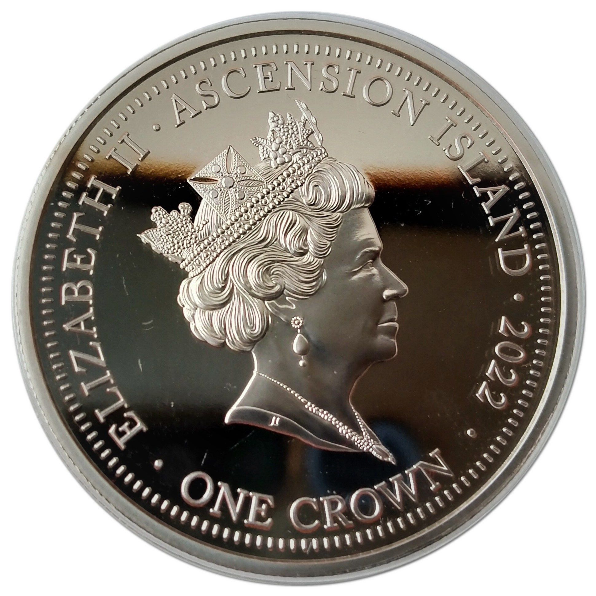 Ascension Island 1 Crown - Elizabeth II Platinum Jubilee - Windsor Castle obverse