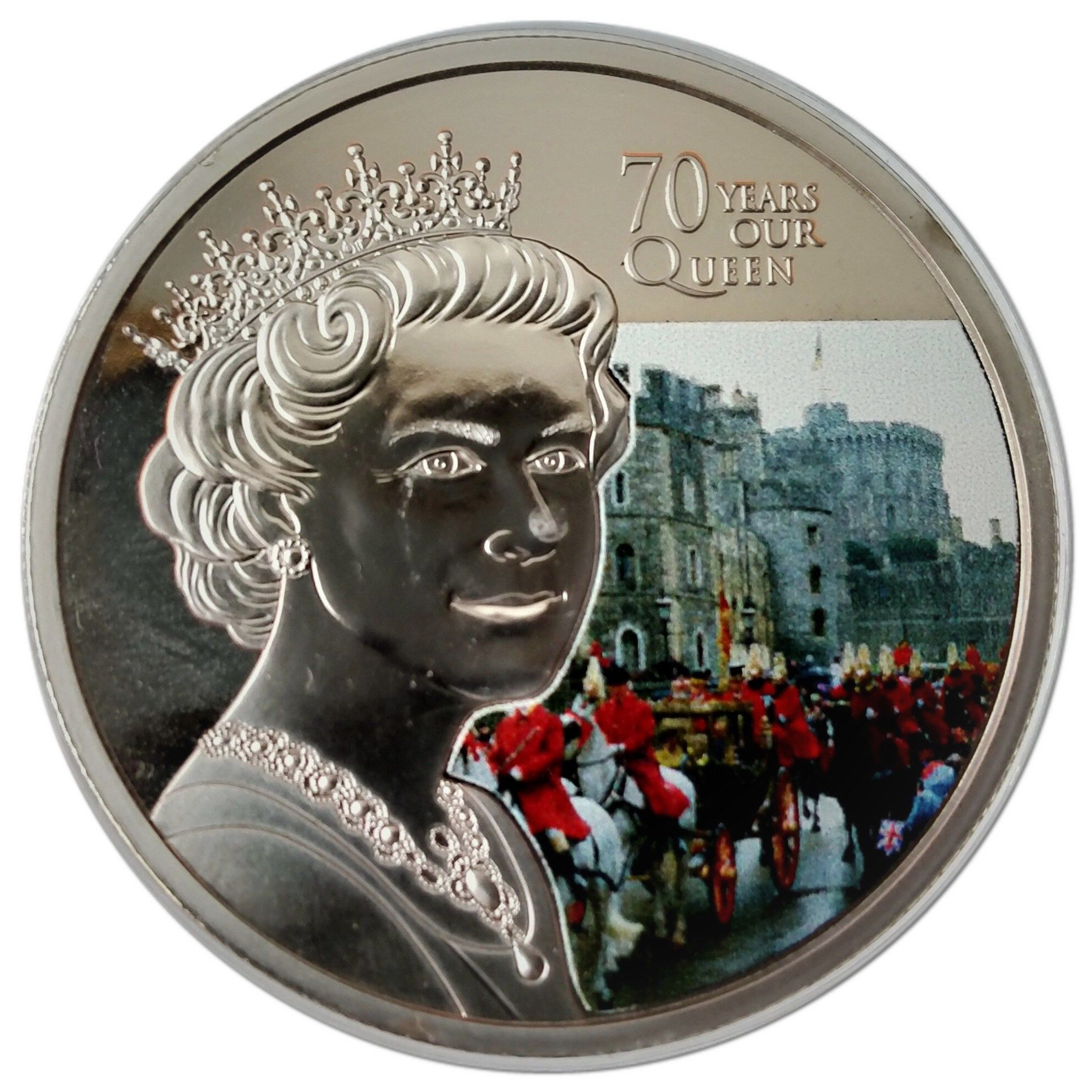 Ascension Island 1 Crown - Elizabeth II Platinum Jubilee - Windsor Castle reverse
