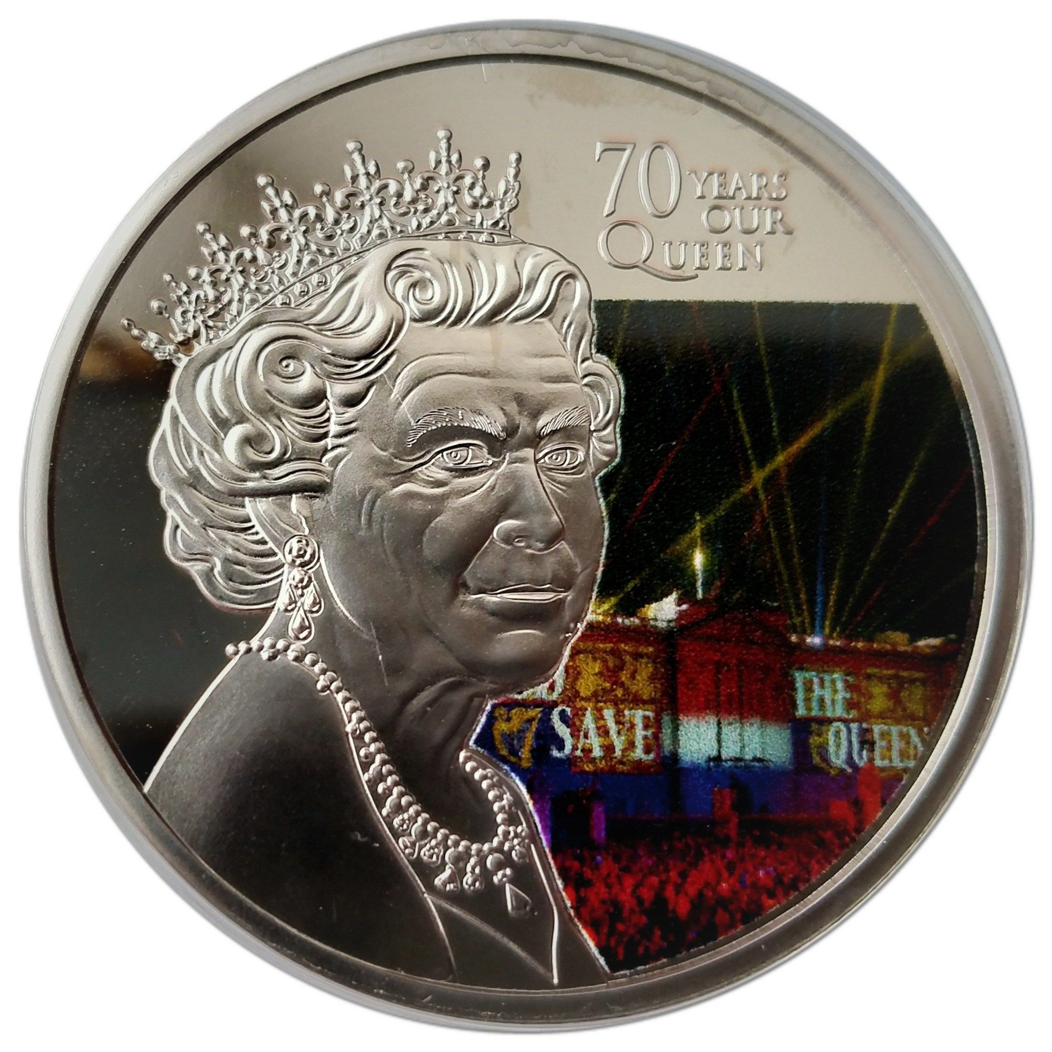 Ascension Island 1 Crown - Elizabeth II Platinum Jubilee - Buckingham Palace