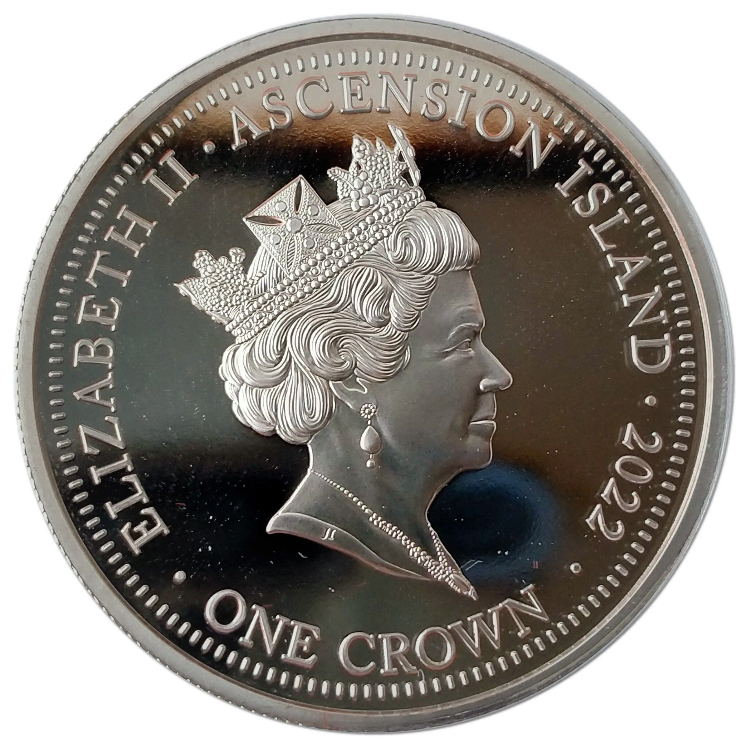 Ascension Island 1 Crown - Elizabeth II Platinum Jubilee - Thames Pageant obverse