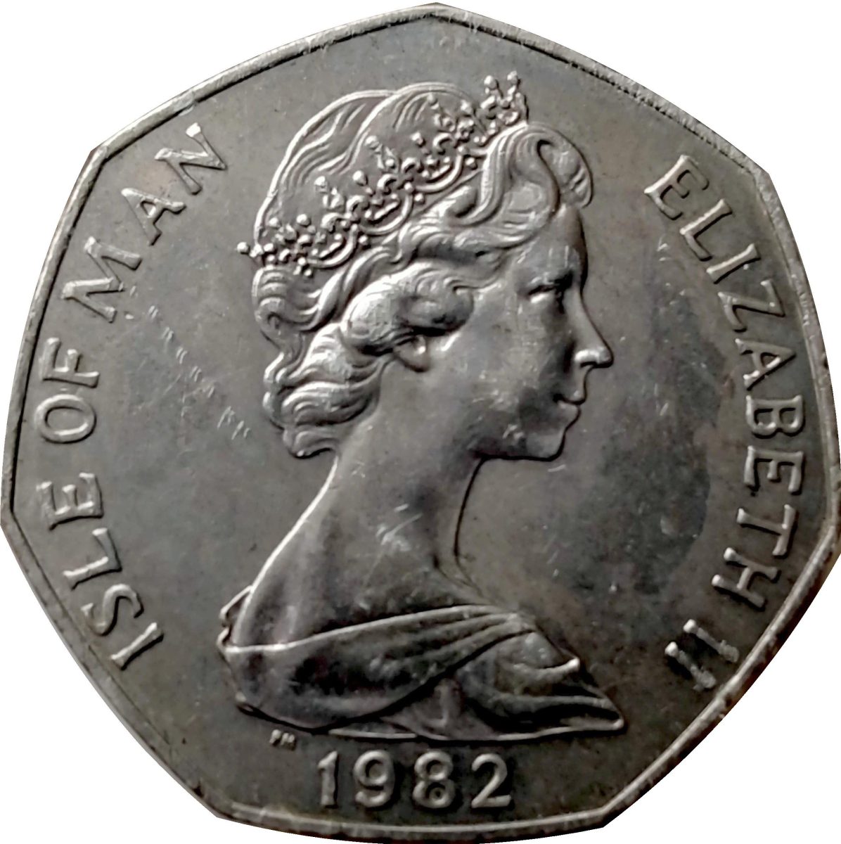 Isle of Man 50 Pence - Elizabeth II Tourist Trophy Motorcycle Races obverse