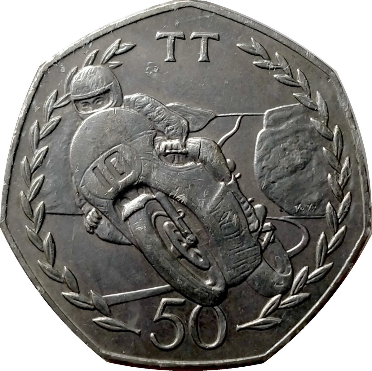 Isle of Man 50 Pence - Elizabeth II Tourist Trophy Motorcycle Races