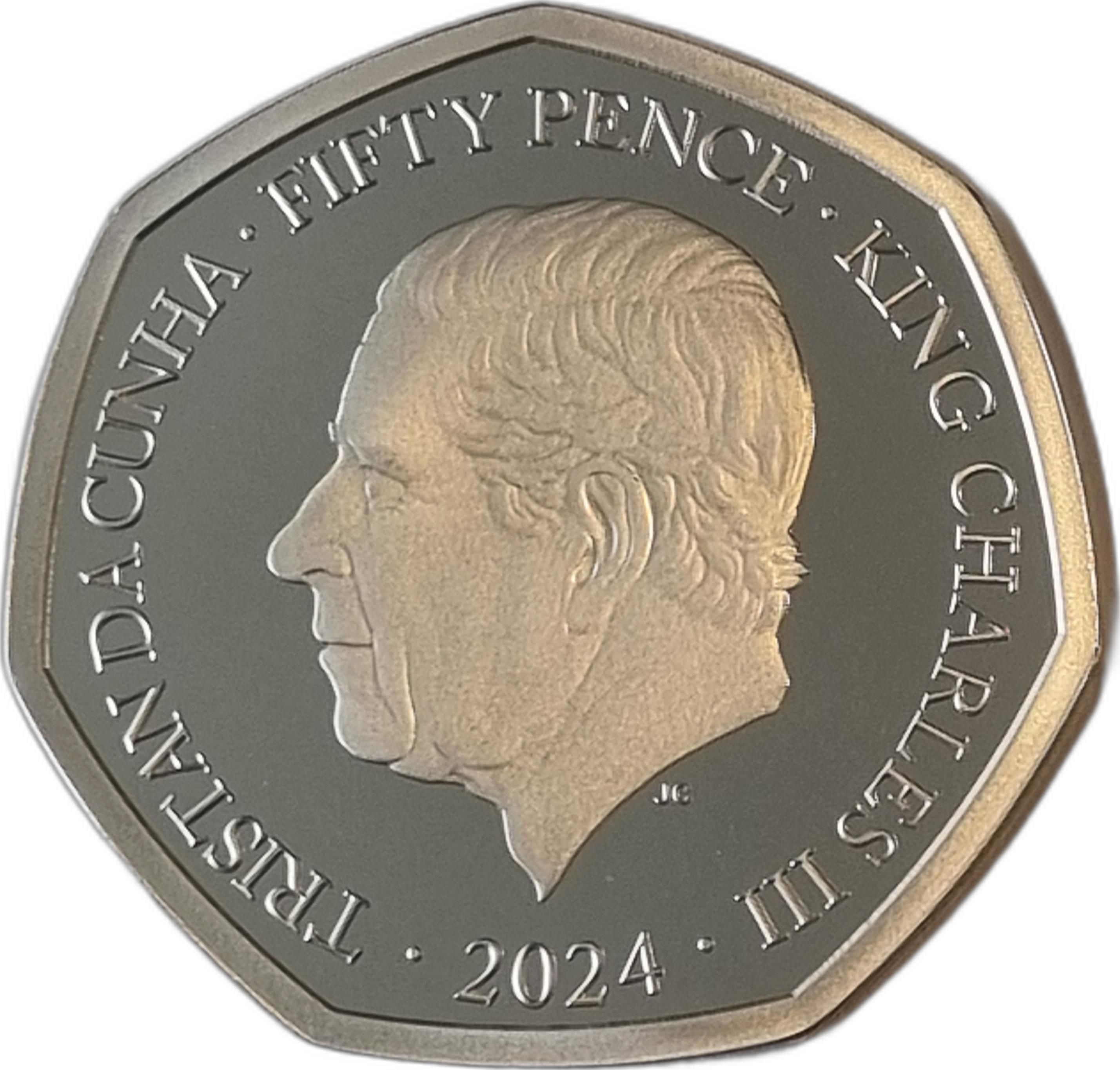 Tristan da Cunha 50 Pence - Charles III LNER, 4472 Flying Scotsman obverse
