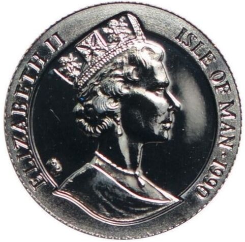 Isle of Man 1/25 Crown - Elizabeth II Penny Black obverse