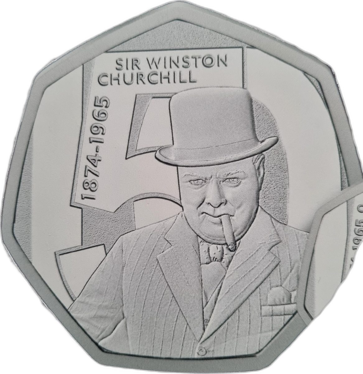 Alderney 50 Pence - Charles III Winston Churchill; Silver 5 oz.