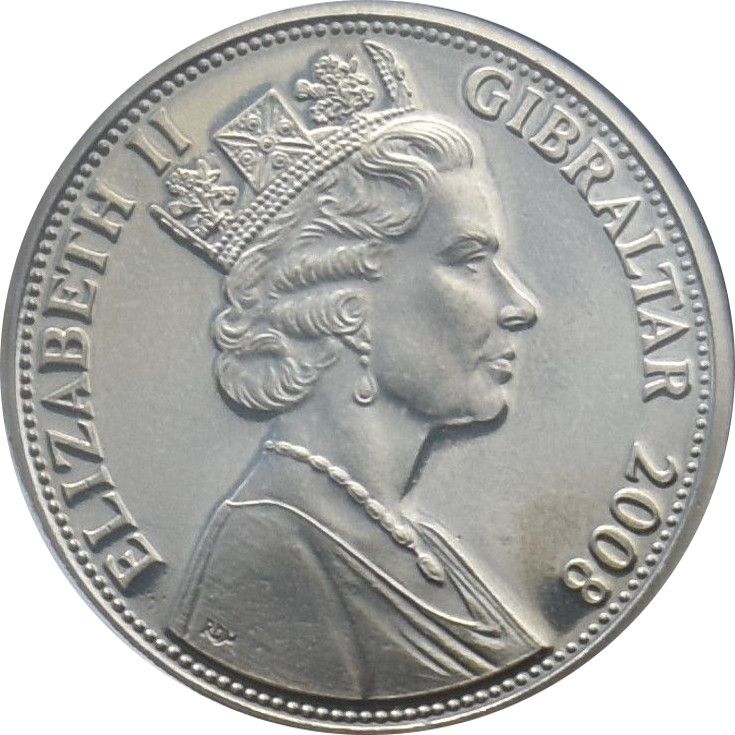 Gibraltar 1 Crown - Elizabeth II Airco D.H.9 obverse