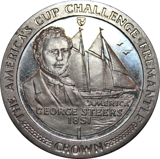 Isle of Man 1 Crown - Elizabeth II George Steers