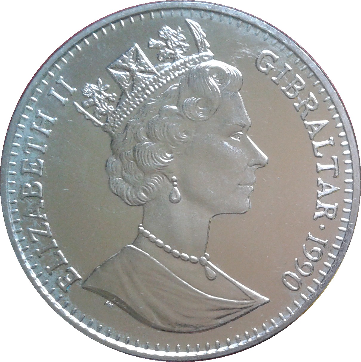 Gibraltar 1 Crown - Elizabeth II Queen Mother obverse