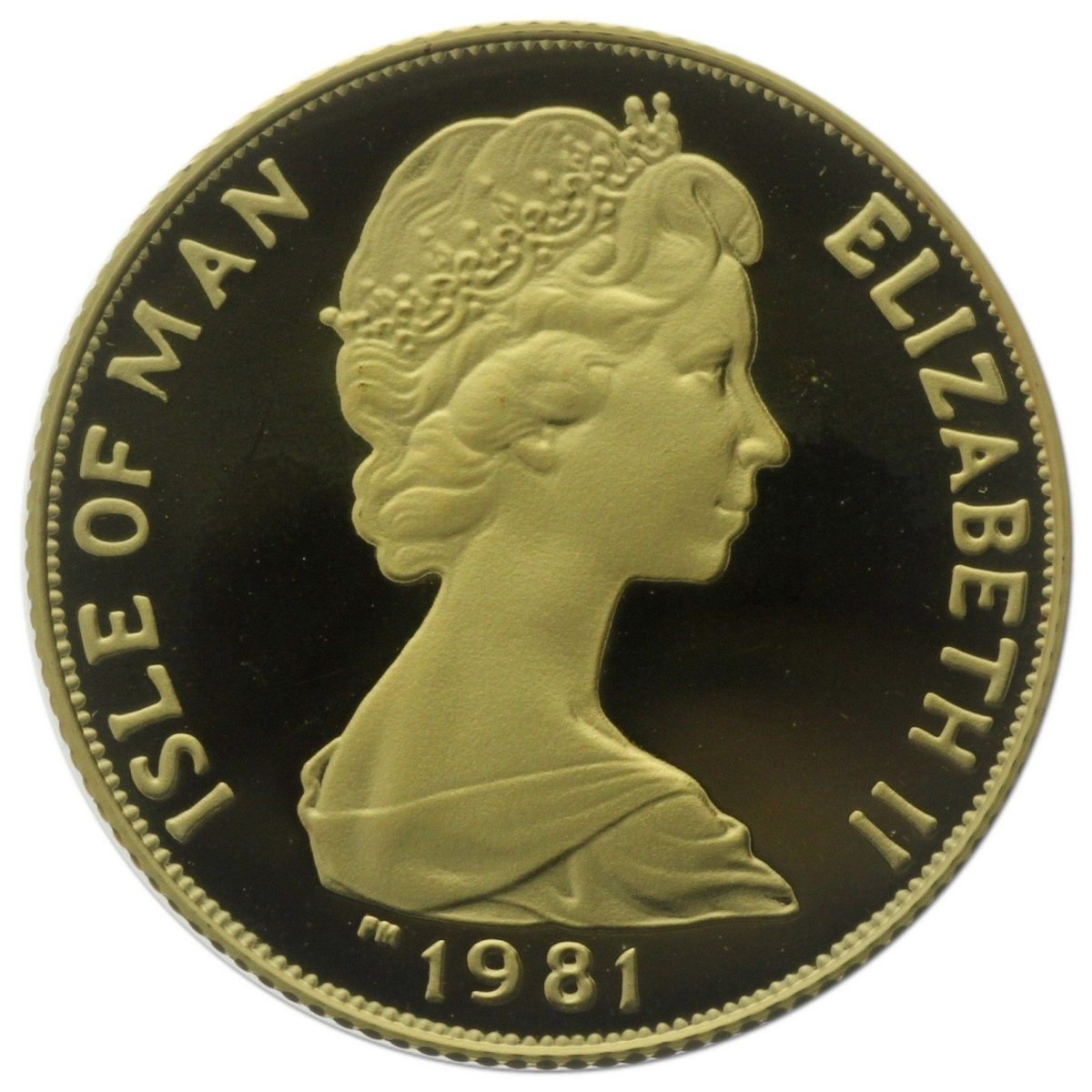 Isle of Man 1 Crown - Elizabeth II Royal Wedding; Gold Proof obverse