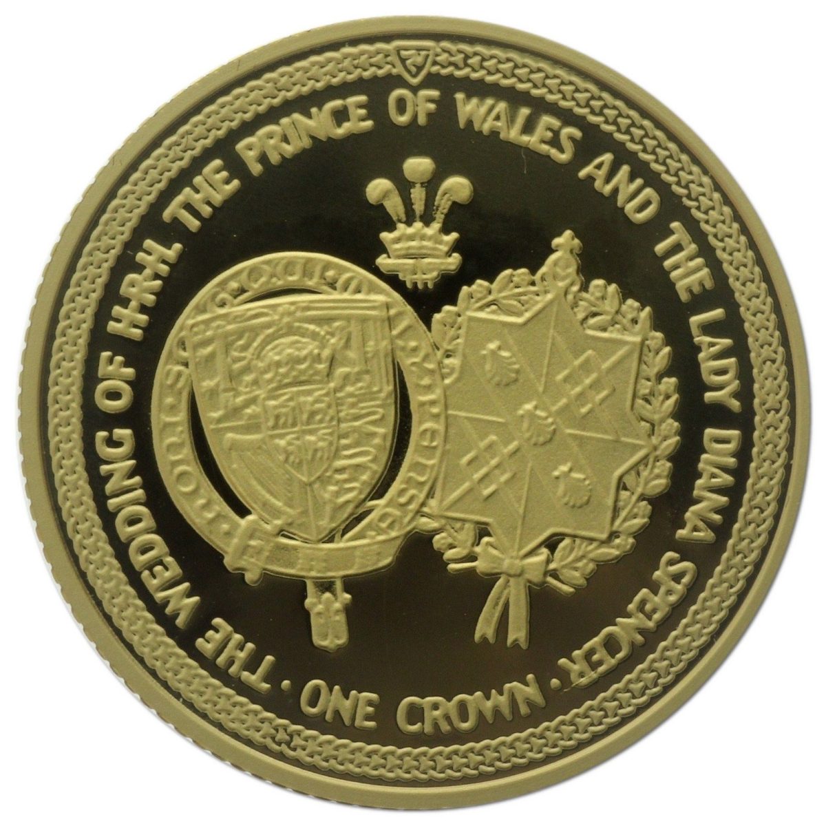 Isle of Man 1 Crown - Elizabeth II Royal Wedding; Gold Proof