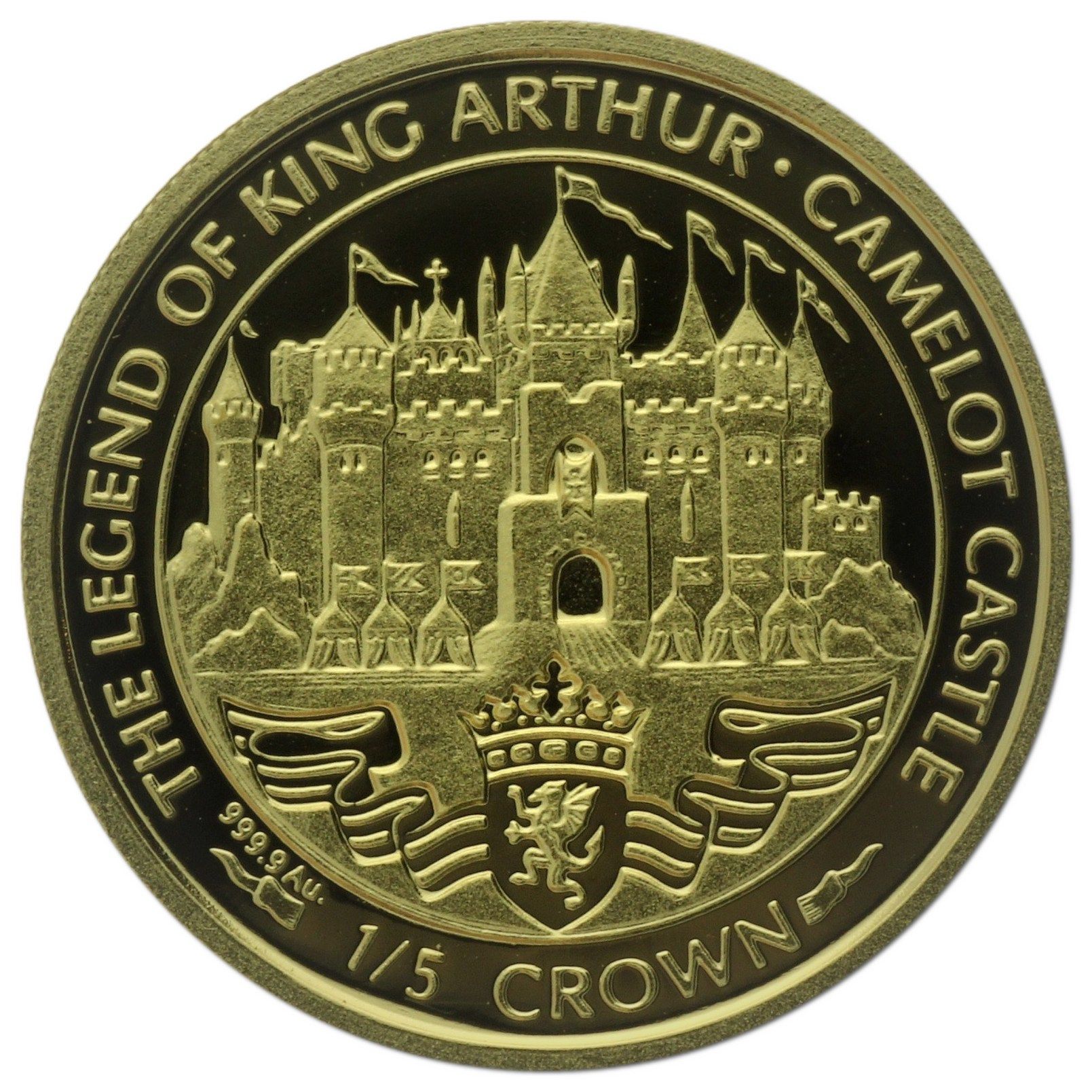 Isle of Man ⅕ Crown - Elizabeth II Camelot Castle; Gold