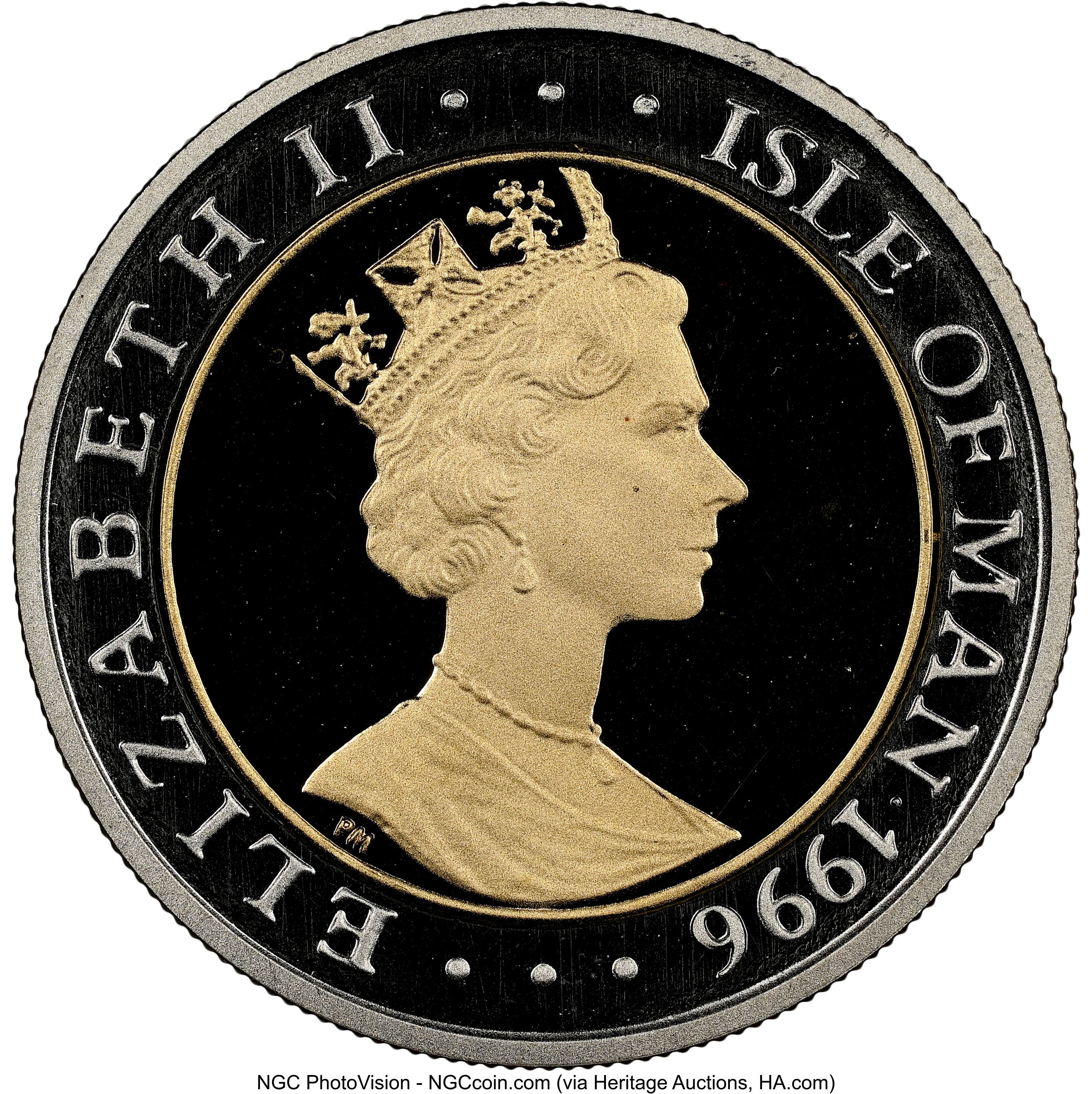 Isle of Man ¼ Crown - Elizabeth II Legend of King Arthur obverse