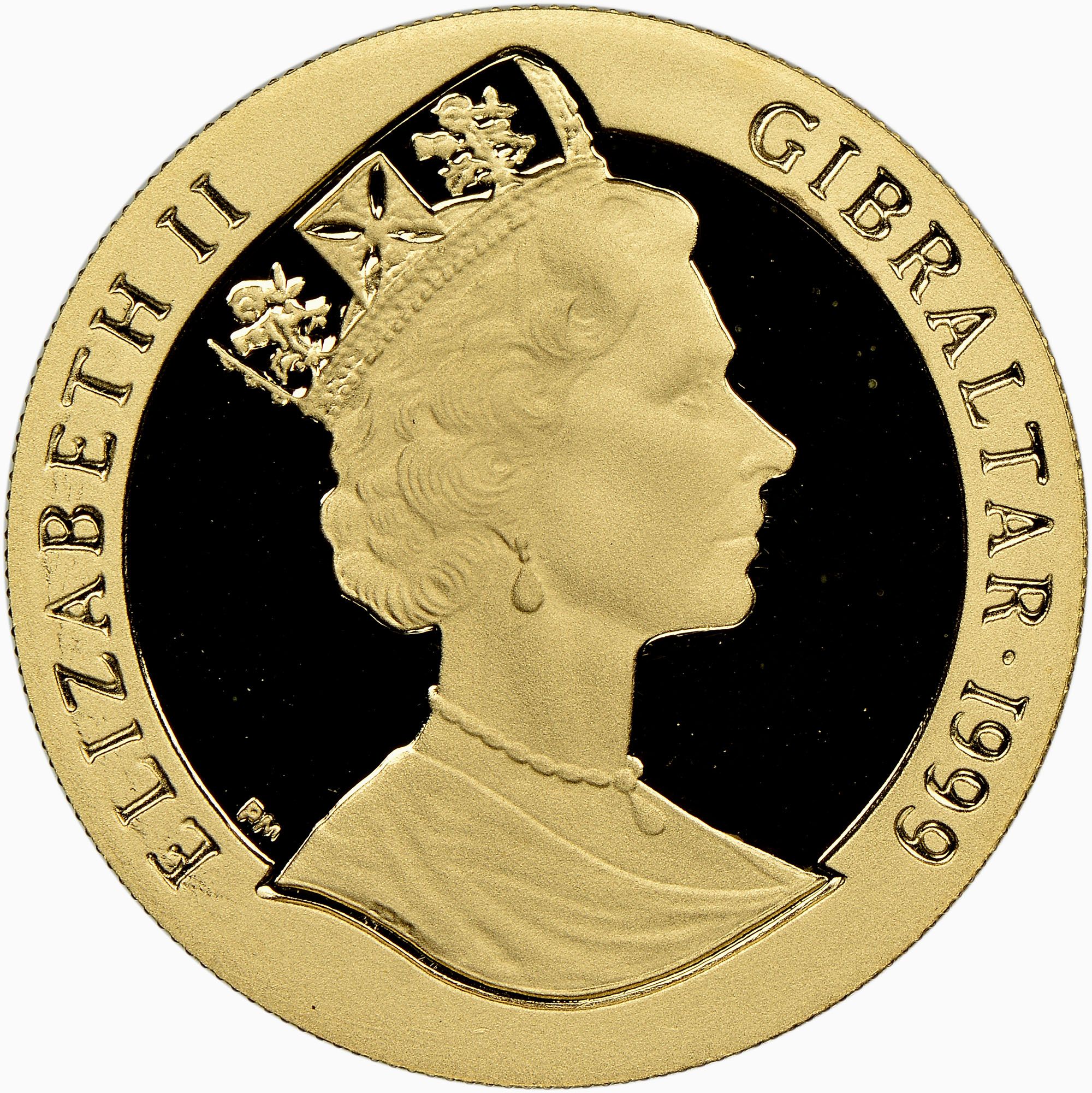 Gibraltar ⅕ Crown - Elizabeth II Millennium obverse