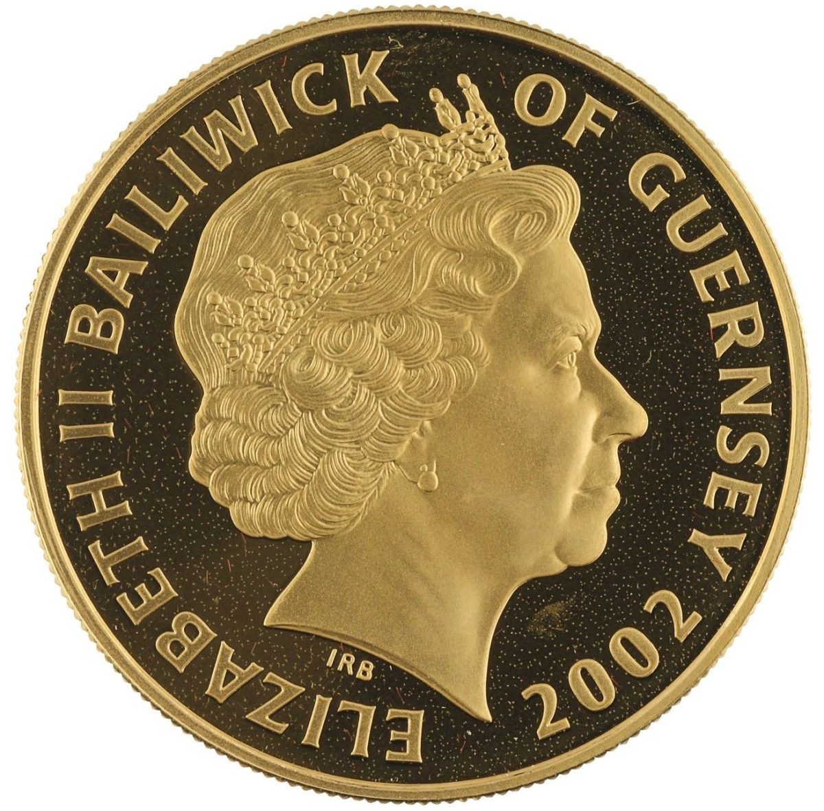 Guernsey 5 Pounds - Elizabeth II The Queen Mother; Gold Proof obverse