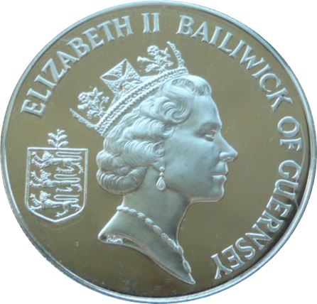 Guernsey 2 Pounds - Elizabeth II King William I - silver obverse