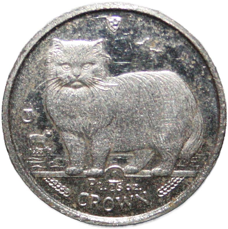 Isle of Man 1/25 Crown - Elizabeth II Persian Cat; Platinum