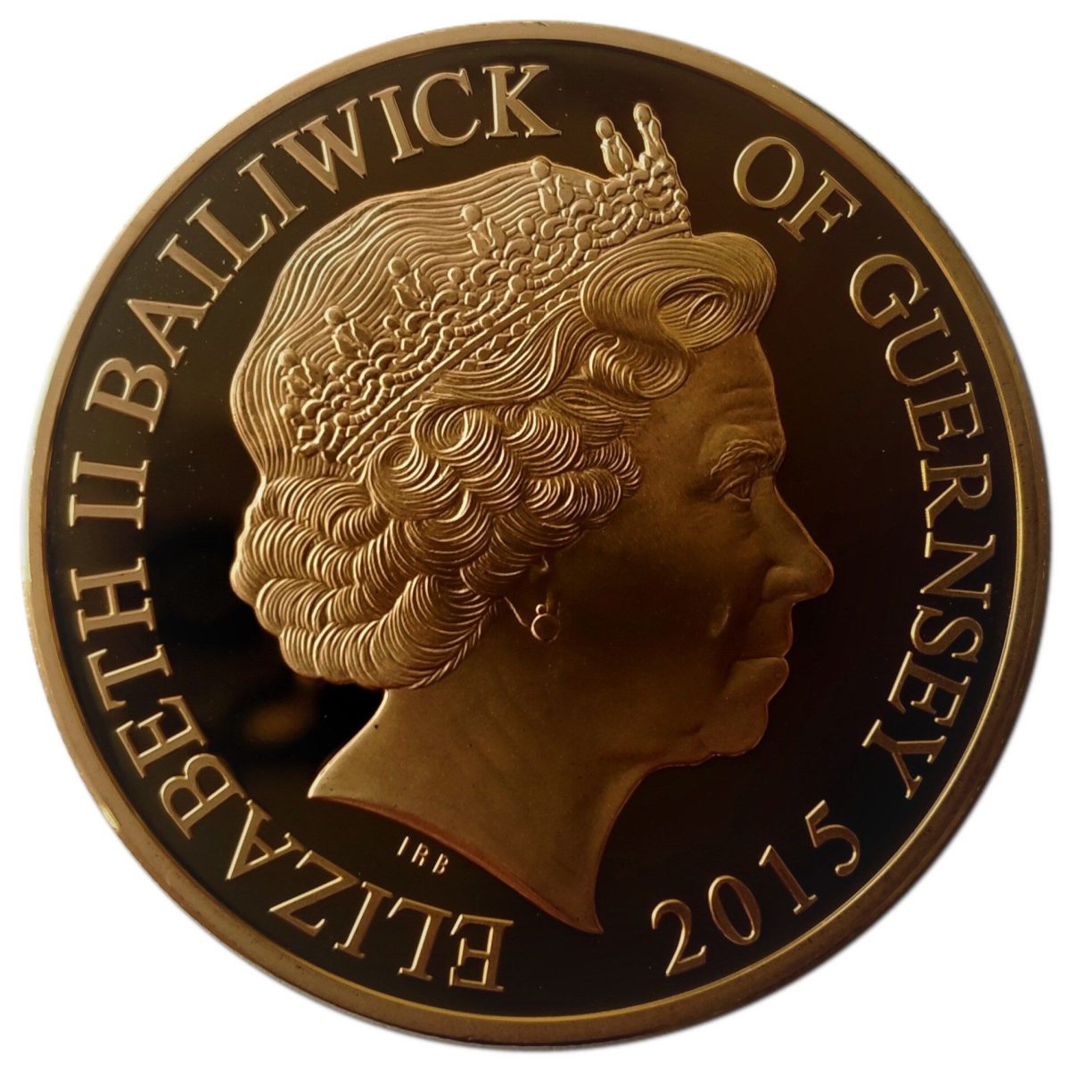 Guernsey 50 Pence - Elizabeth II Winston Churchill - in hat with cigar obverse