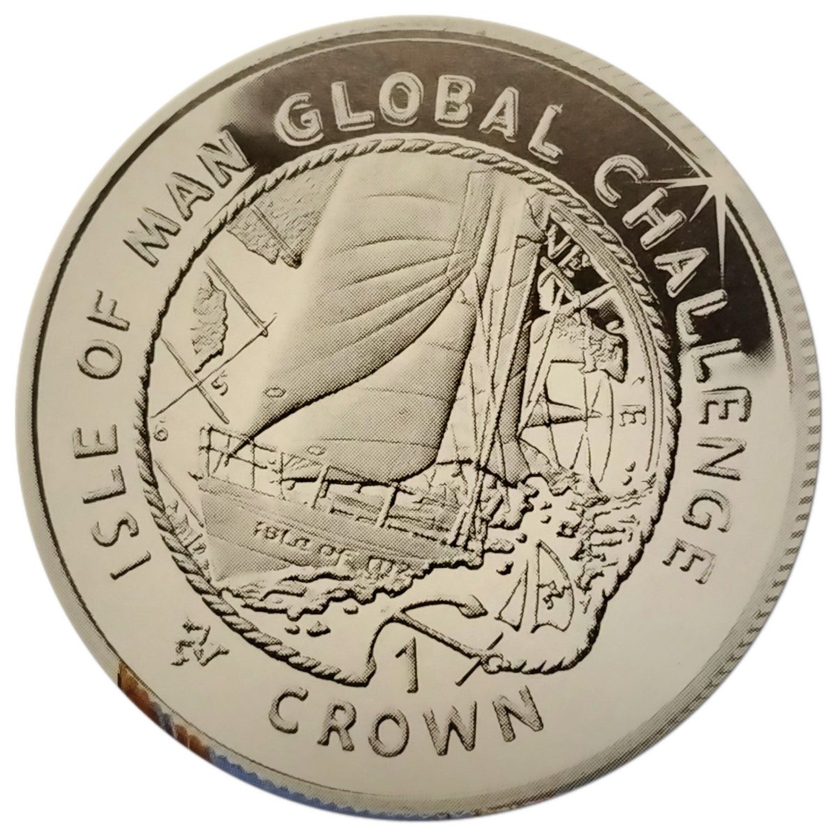 Isle of Man 1 Crown - Elizabeth II Isle of Man Global Challenge; Silver Proof reverse