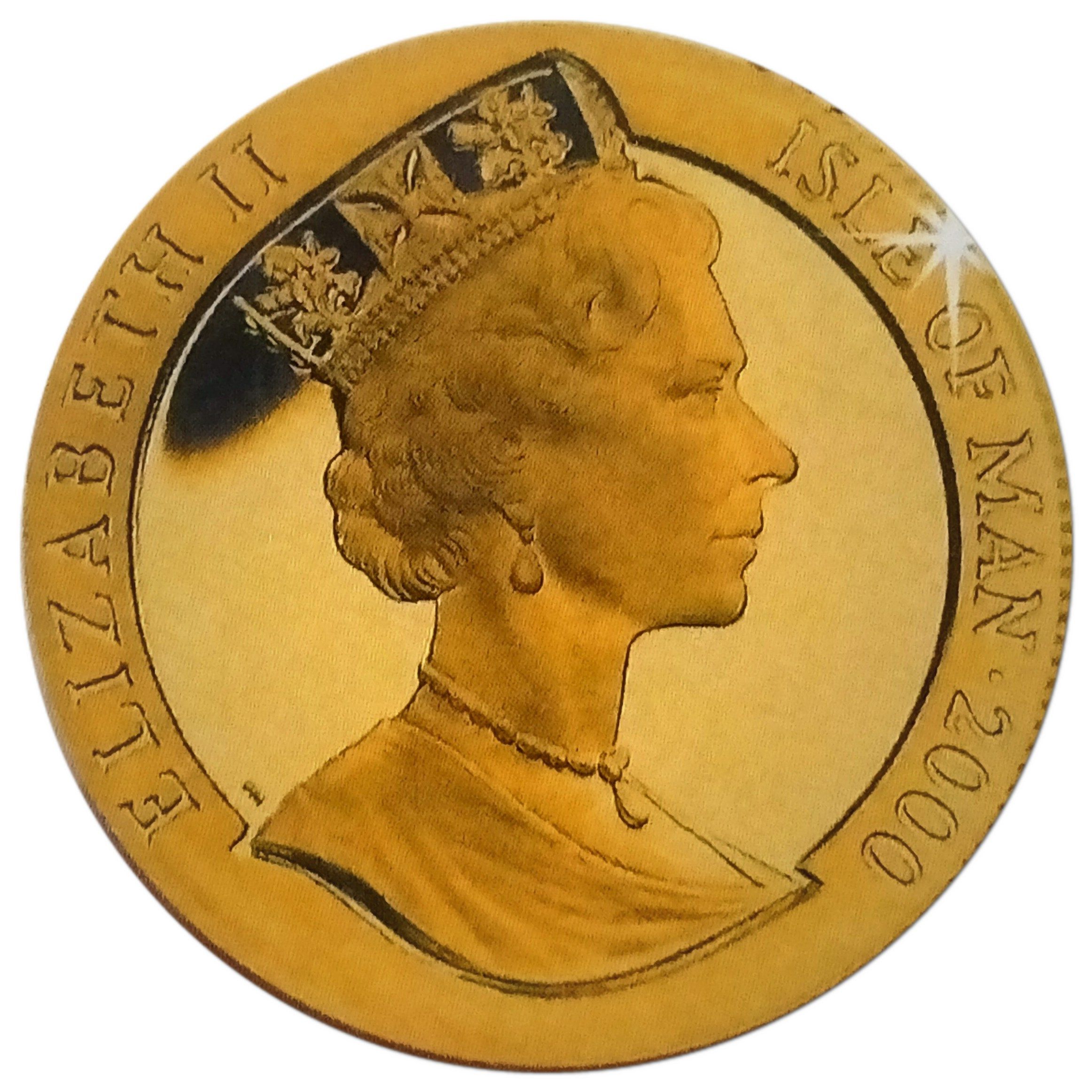 Isle of Man ⅕ Crown - Elizabeth II Year of the Dragon obverse