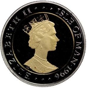 Isle of Man ¼ Crown - Elizabeth II Queen Guinevere obverse