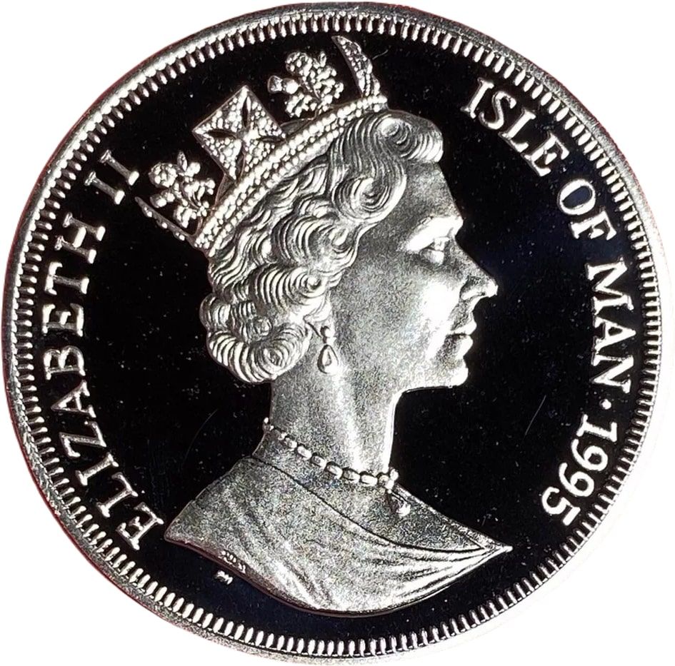 Isle of Man 1 Crown - Elizabeth II Tsu Chung Chih - Compass Car; Silver Proof obverse
