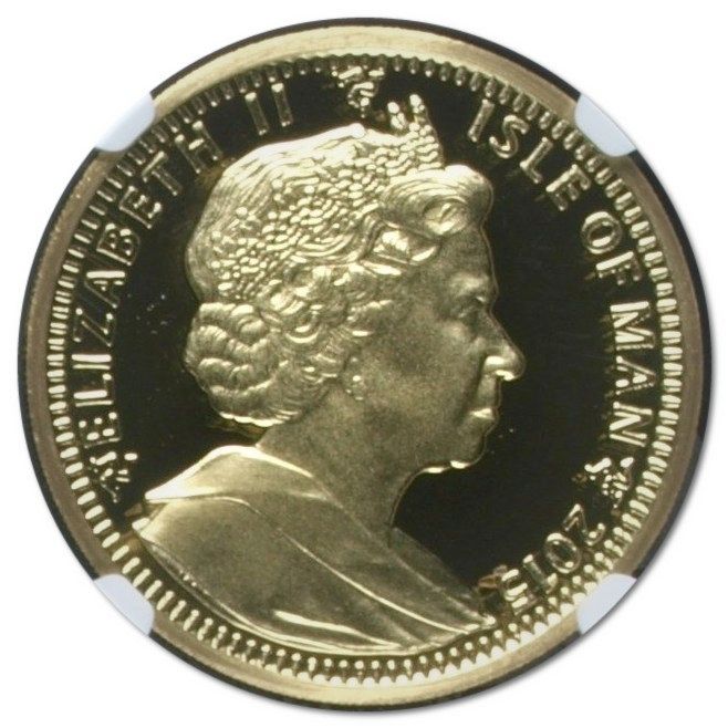 Isle of Man 1 Crown - Elizabeth II Longest reigning monarch; Gold Proof obverse