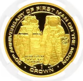 Isle of Man 1 Crown - Elizabeth II Apollo XI; Gold Proof