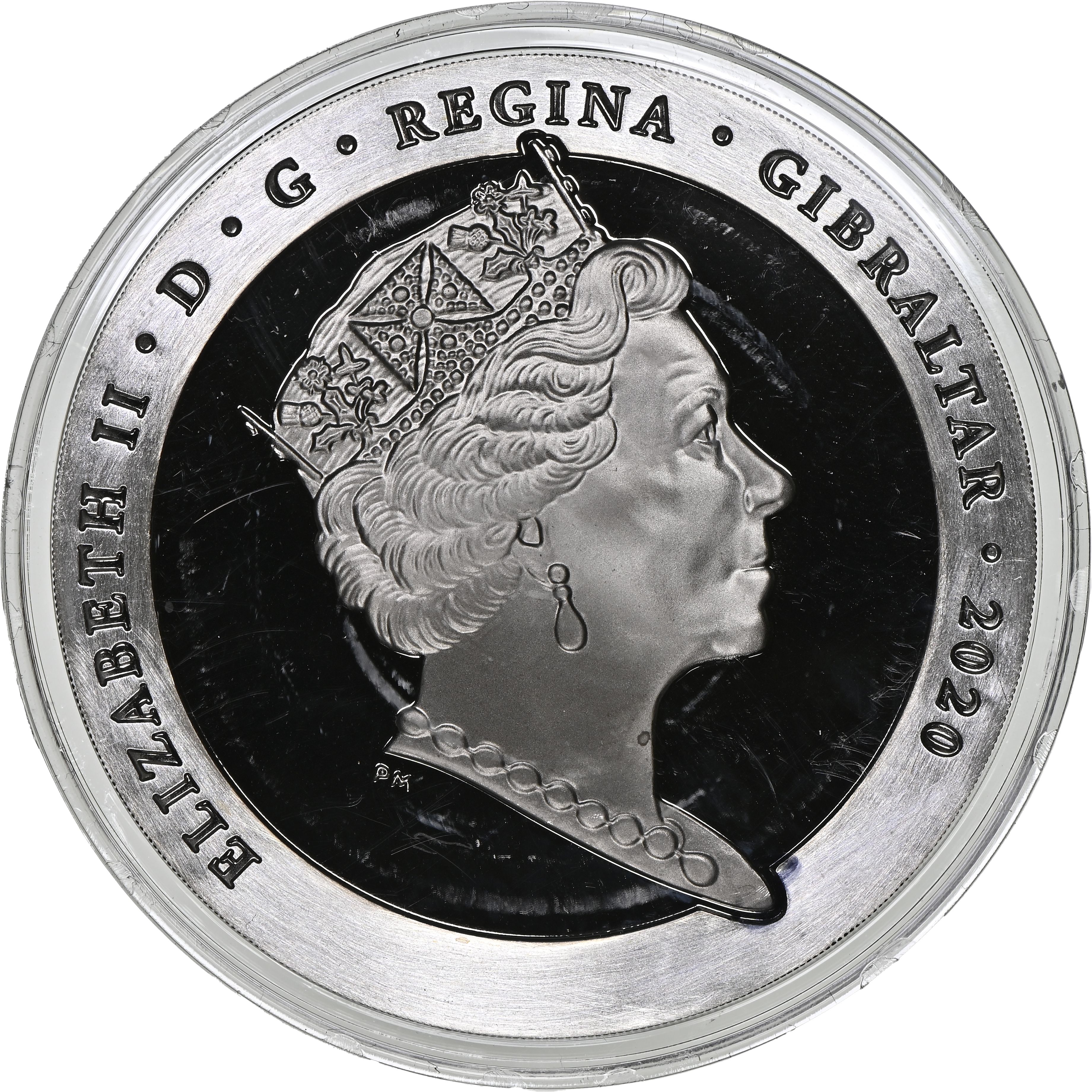 Gibraltar 5 Crowns - Elizabeth II 180th Anniversary of the Penny Black obverse