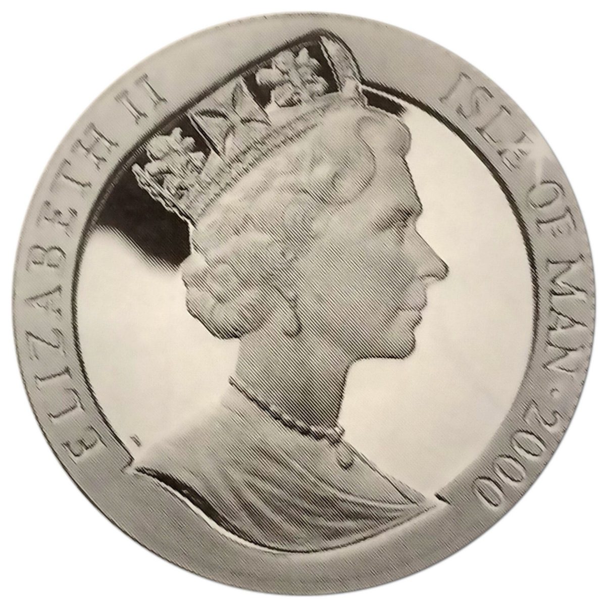 Isle of Man 1 Crown - Elizabeth II Millennium; Silver Proof obverse