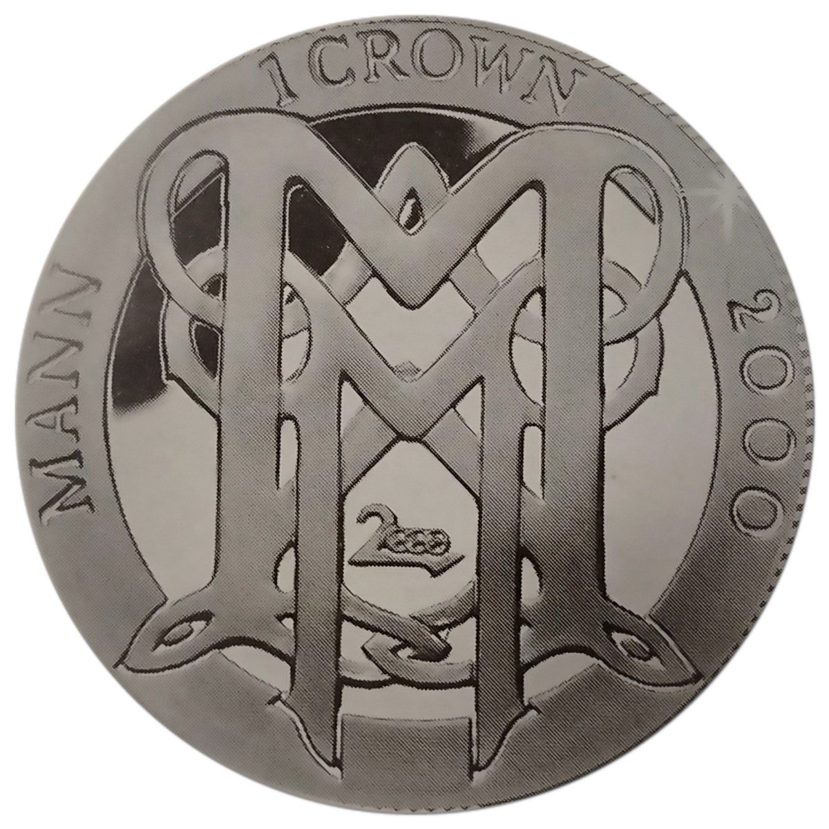 Isle of Man 1 Crown - Elizabeth II Millennium; Silver Proof reverse