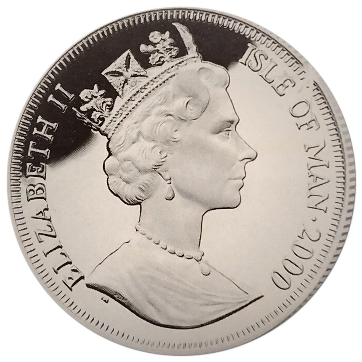 Isle of Man 1 Crown - Elizabeth II Olympics - Diver; Silver Proof obverse