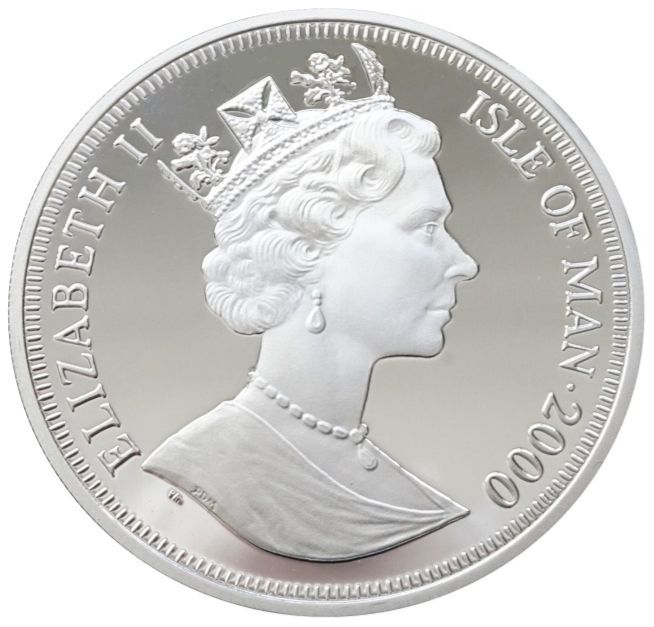 Isle of Man 1 Crown - Elizabeth II Founding of the United Nations; Silver Proof obverse