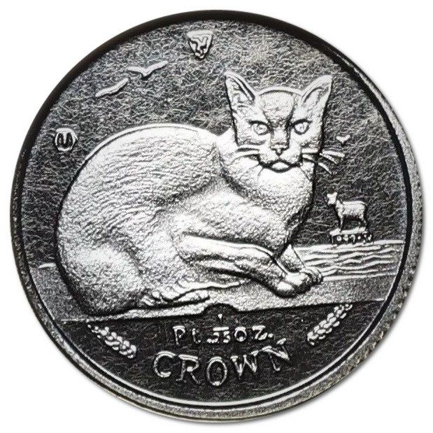 Isle of Man 1/25 Crown - Elizabeth II Burmese Cat; Platinum