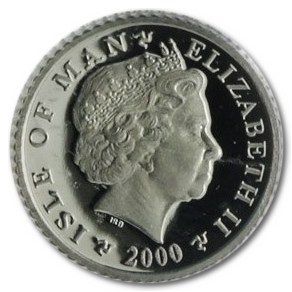 Isle of Man 5 Pence - Elizabeth II Gaut's Cross; Silver Proof obverse