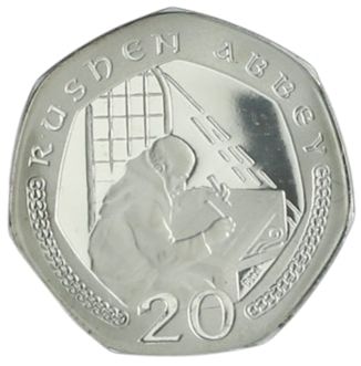 Isle of Man 20 Pence - Elizabeth II Rushen Abbey; Silver Proof