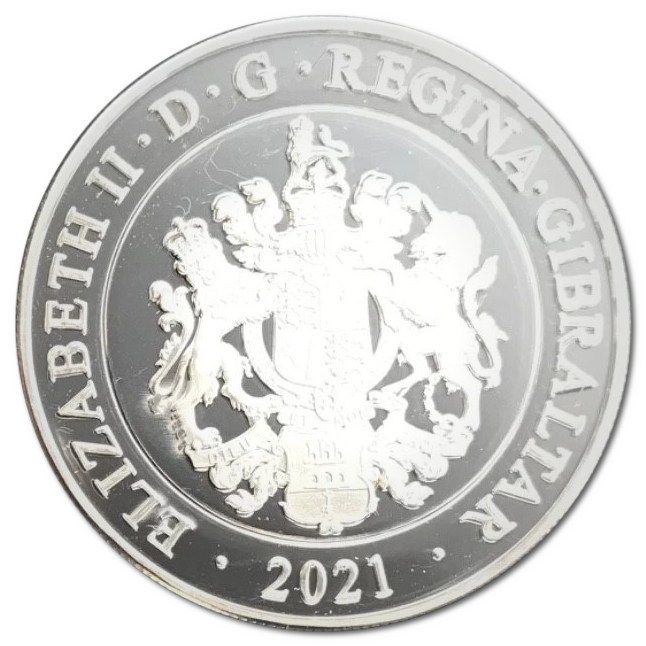 Gibraltar 2 Pounds - Elizabeth II Rumble on the Rock; Silver obverse