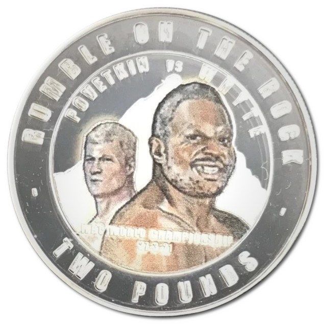 Gibraltar 2 Pounds - Elizabeth II Rumble on the Rock; Silver
