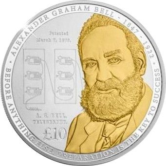 Guernsey 10 Pounds - Elizabeth II Alexander Graham Bell