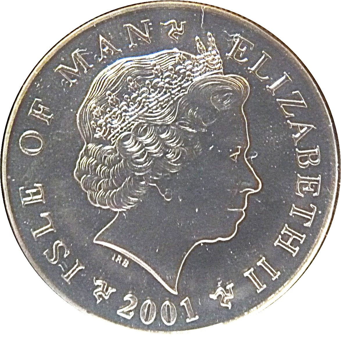 Isle of Man 5 Pounds - Elizabeth II St Patrick's Hymn obverse