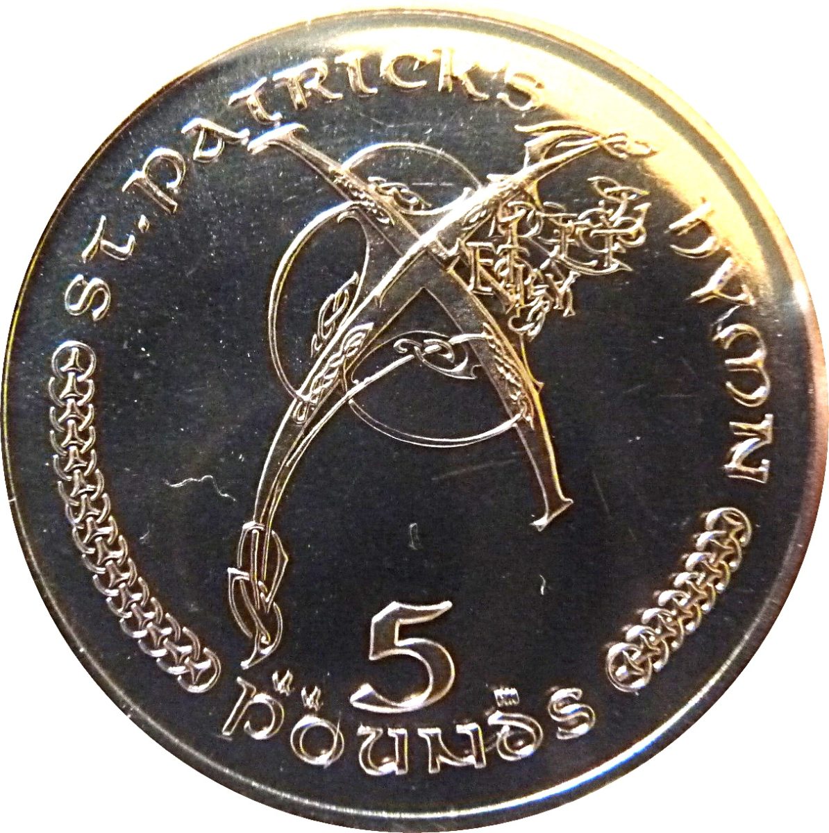 Isle of Man 5 Pounds - Elizabeth II St Patrick's Hymn